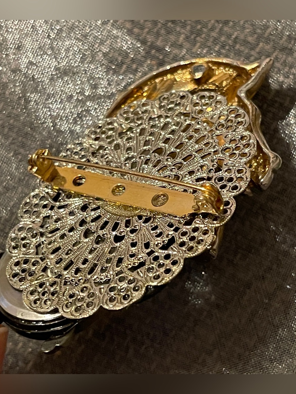 90s Statement Steampunk Victorian Inspired Equestrian & Watch Brooch Pin - Picture 5 of 7